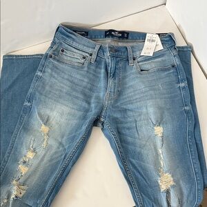 Hollister Women's Blue Ripped Skinny Jeans